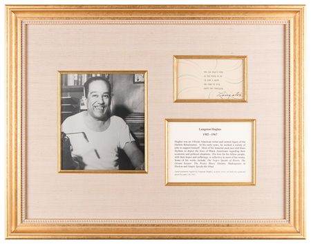 Lot #6185 Langston Hughes Typed Note Signed - Image 1