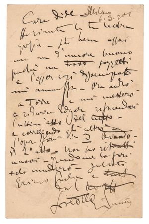 Lot #6239 Giacomo Puccini Autograph Letter Signed to Sister - Image 1