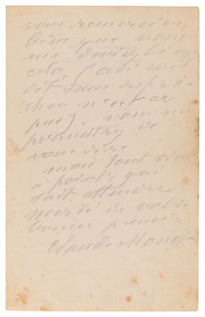 Lot #6022 Claude Monet Autograph Letter Signed - Image 2
