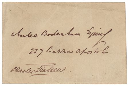 Lot #6088. Charles Dickens Hand-Addressed and Signed Envelope