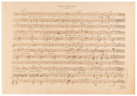 Lot #6221 Gaetano Donizetti, Gioachino Rossini, and Saverio Mercadante Autograph Musical Quotations Signed - Image 1