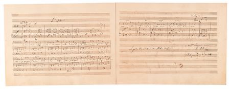 Lot #6221 Gaetano Donizetti, Gioachino Rossini, and Saverio Mercadante Autograph Musical Quotations Signed - Image 2