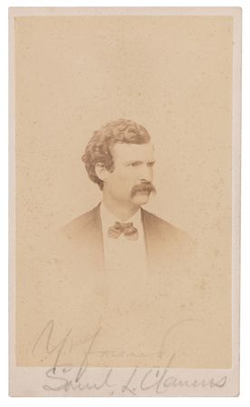 Lot #6079 Samuel L. Clemens Signed Carte-de-Visite Photograph - Image 1