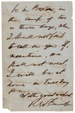 Lot #6173 Ralph Waldo Emerson Autograph Letter Signed - Image 2