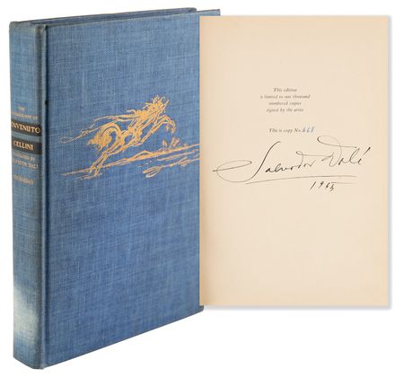 Lot #6006 Salvador Dali Signed Book - Autobiography of Benvenuto Cellini - Image 1