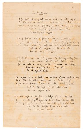 Lot #6072 W. H. Auden Autograph Poem Signed - 'In the Square' - Image 1