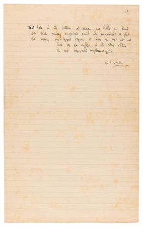 Lot #6072 W. H. Auden Autograph Poem Signed - 'In the Square' - Image 2