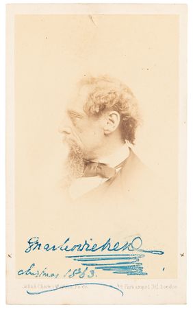 Lot #6086 Charles Dickens Signed Carte-de-Visite Photograph (