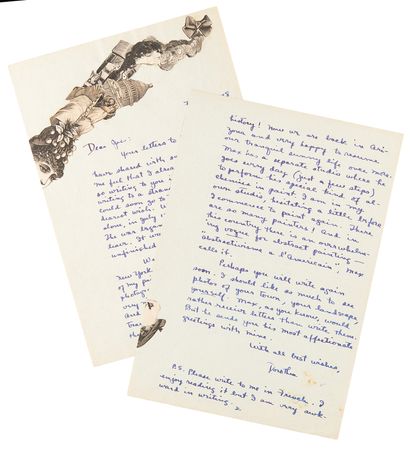Lot #6033 Dorothea Tanning Autograph Letter Signed with Original Collages - Image 1