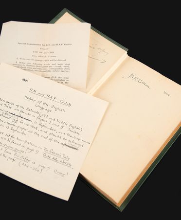 Lot #6153 J. R. R. Tolkien's Personal 'Introduction to Philosophy' Book and Handwritten Notes for Royal Navy and Air Force Cadet Courses - Image 1