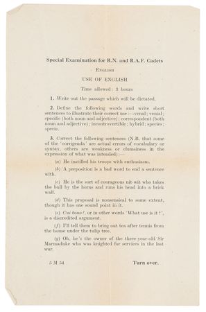 Lot #6153 J. R. R. Tolkien's Personal 'Introduction to Philosophy' Book and Handwritten Notes for Royal Navy and Air Force Cadet Courses - Image 9