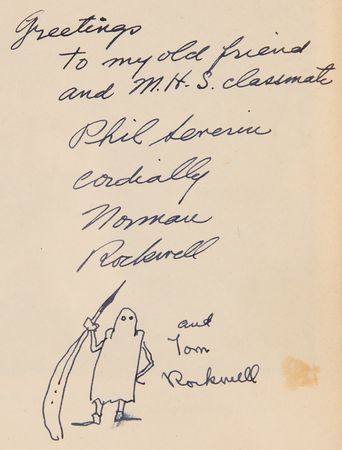 Lot #6028 Norman Rockwell Signed Book with Sketch - My Adventures as an Illustrator - Image 2