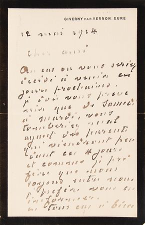 Lot #6023 Claude Monet Autograph Letter Signed - Image 1