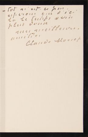 Lot #6023 Claude Monet Autograph Letter Signed - Image 2