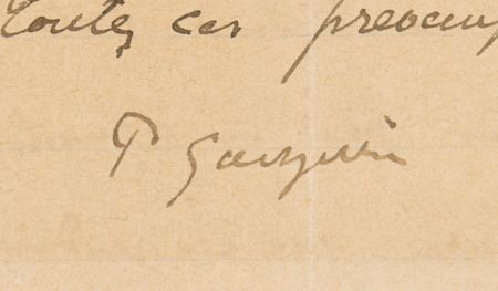 Lot #6009 Paul Gauguin Autograph Letter Signed Twice, Written Days Before His Death - “All these worries are killing me” - Image 3