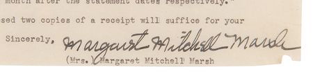 Lot #6128 Margaret Mitchell Typed Letter Signed on 