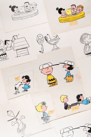 Lot #6030 Charles Schulz (13) Original 'Peanuts' Drawings for Tarzana's 'Snoopy Bridge' - Image 1