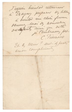 Lot #6026 Camille and Lucien Pissarro Joint Autograph Letters Signed - Image 3