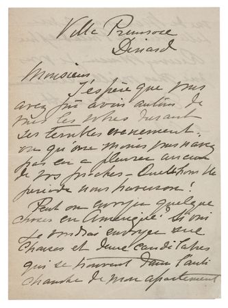 Lot #6005 Mary Cassatt Autograph Letter Signed - Image 1