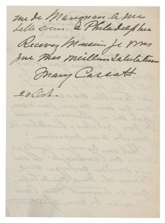 Lot #6005 Mary Cassatt Autograph Letter Signed - Image 2