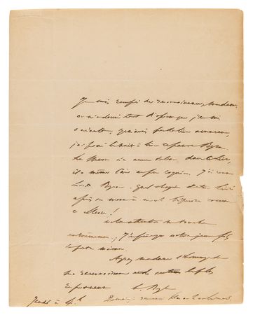 Lot #6146 Stendhal Autograph Letter Signed on Lord Byron, Thomas Moore, and Opium - Image 1