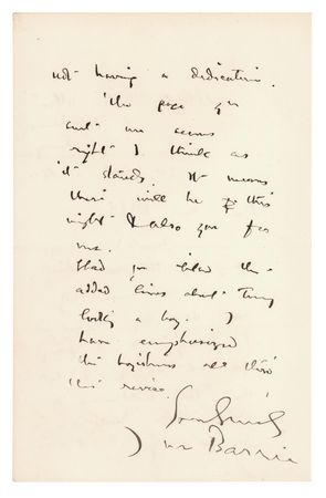 Lot #6159 J. M. Barrie Autograph Letter Signed - Image 2