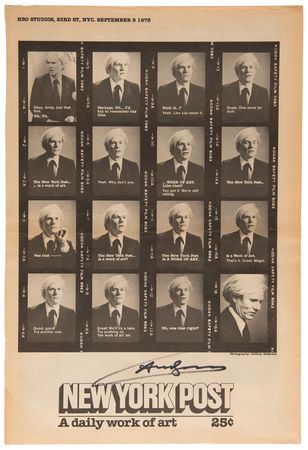 Lot #6043 Andy Warhol Signed New York Post Advertisement - Image 1