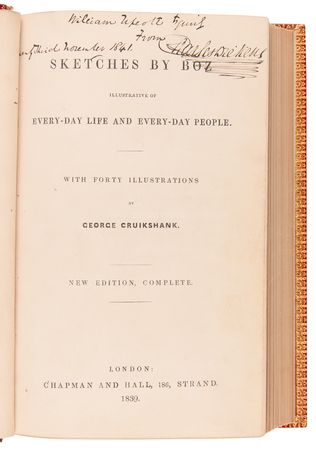 Lot #6085 Charles Dickens Signed Book - Sketches by Boz - Presented to a London Librarian - Image 4