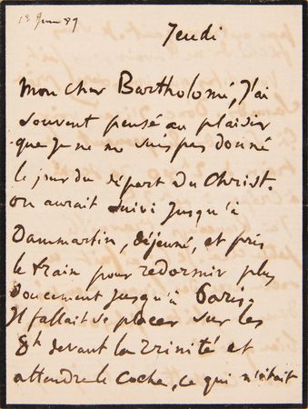 Lot #6007 Edgar Degas Autograph Letter Signed on Mary Cassatt - Image 1