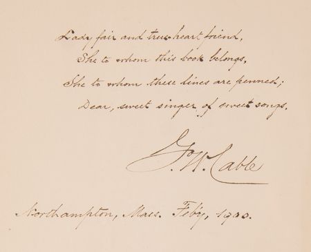 Lot #6163 George Washington Cable Signed Book - The Grandissimes - Image 2