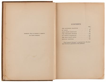 Lot #6076 Charles W. Chesnutt: The Conjure Woman (First Edition) - Image 3