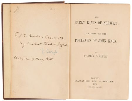 Lot #6166 Thomas Carlyle Signed Book - The Early Kings of Norway - Image 5