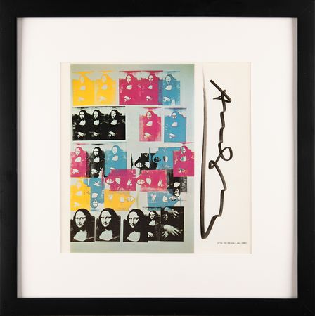 Lot #6039 Andy Warhol Signed Book Page of ?Colored Mona Lisa' - Image 2