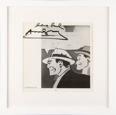 Lot #6040 Andy Warhol Signed Book Page of 'Dick Tracy and Sam Ketchum' - Image 2