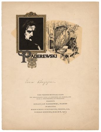Lot #6238 Ignace J. Paderewski Signed Program - Image 1