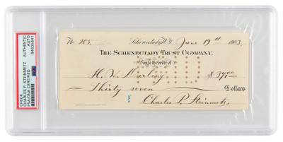 Lot #7134 Charles P. Steinmetz Signed Check
