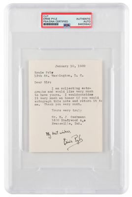 Lot #7158 Ernie Pyle Signature