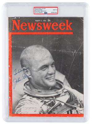 Lot #7172 John Glenn Signed Magazine Cover - PSA