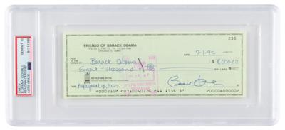 Lot #7032 Barack Obama Twice-Signed Check - PSA