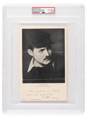 Lot #7218 Ernest Hemingway Signed Photograph