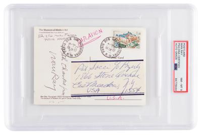 Lot #7179 Man Ray Signed Postcard - PSA NM-MT 8