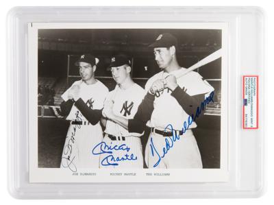 Lot #7499 Mantle, DiMaggio, and Williams Signed