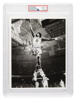 Lot #7477 Julius Erving Signed Photograph - PSA
