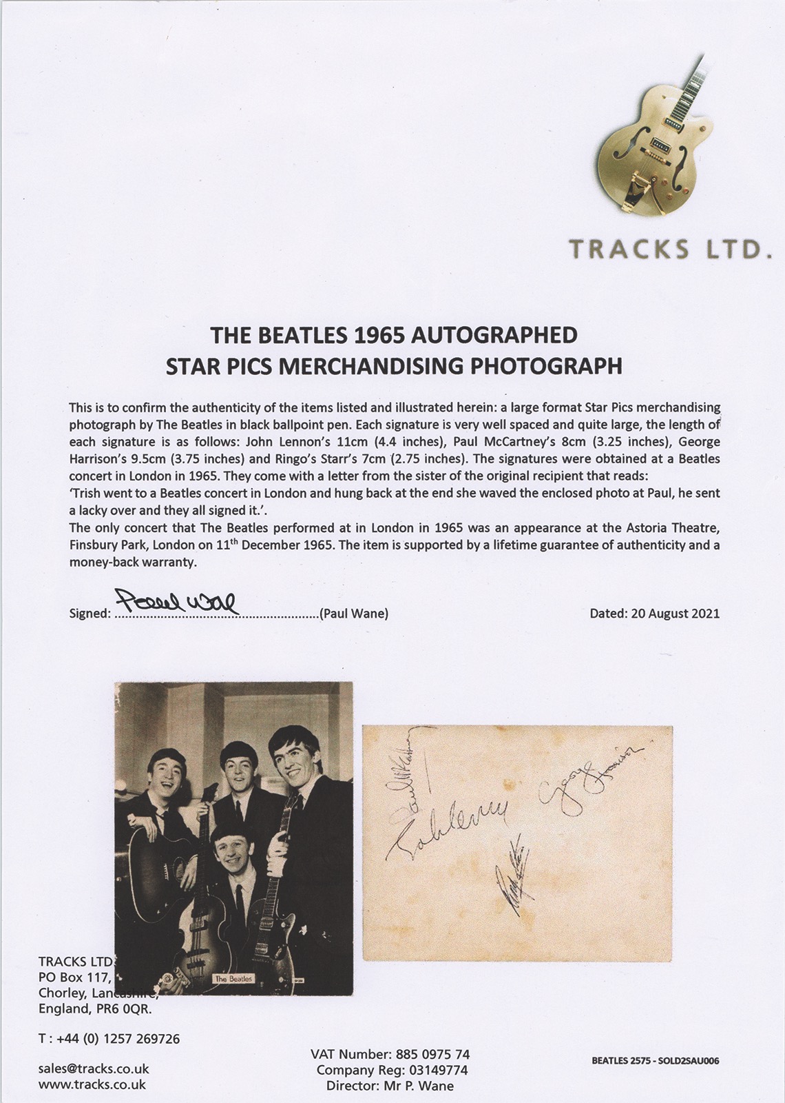 Lot #7256 Beatles Signed Photograph - PSA NM-MT 8 - Image 4