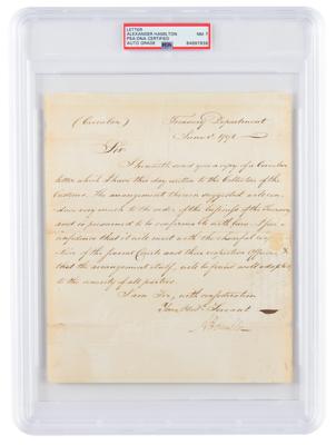 Lot #7063 Alexander Hamilton Letter Signed as
