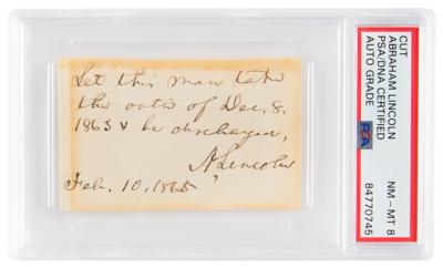 Lot #7021 Abraham Lincoln Autograph Endorsement