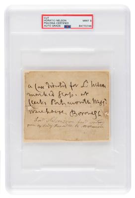 Lot #7148 Horatio Nelson Autograph Note Signed in