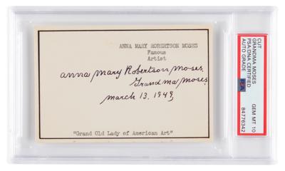Lot #7180 Grandma Moses Signature - PSA GEM MINT
