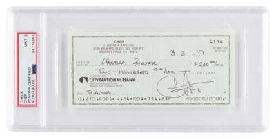 Lot #7398 Cher Signed Check - PSA MINT 9