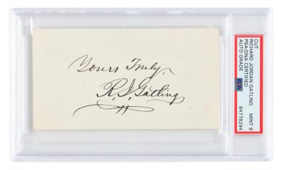 Lot #7095 Richard Gatling Signature - PSA MINT 9